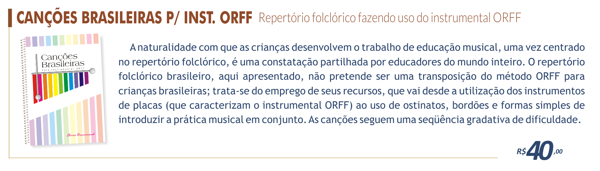 Canções brasileiras para instrumental ORFF