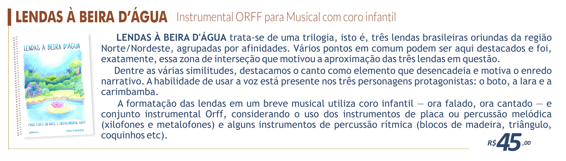Lendas à beira d'água - Instrumental ORFF para Musical com coro infantil