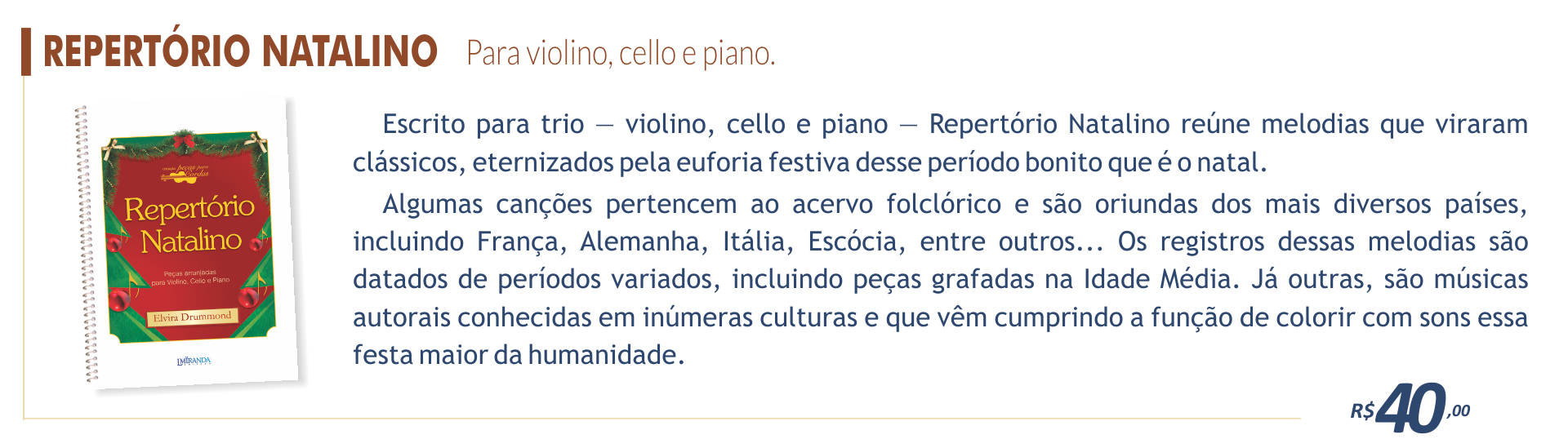 Repertório Natalino (Para Violino, Cello e Piano)